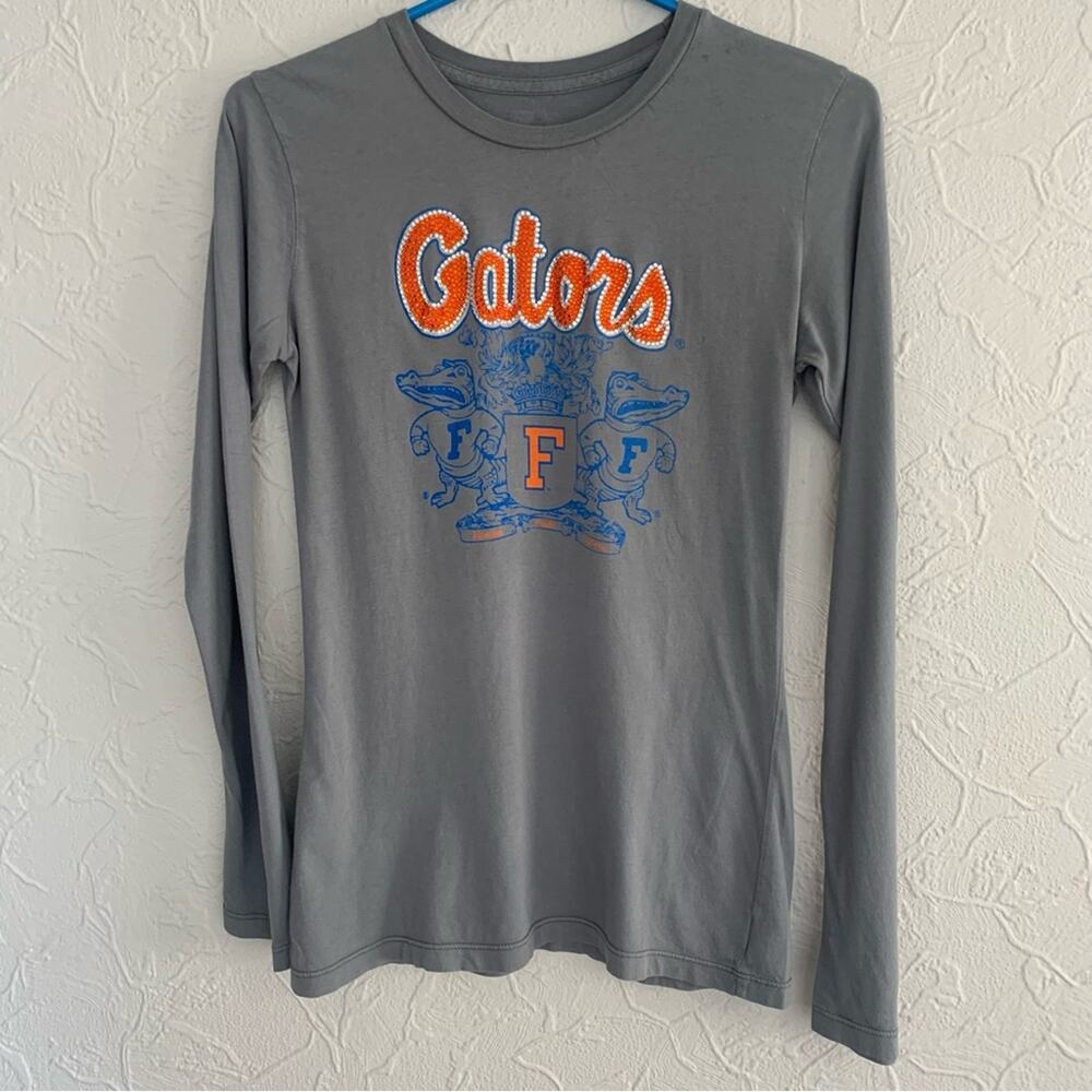 WOMENS MY U LONGSLEEVE FLORIDA GATORS RHINESTONE LOGO GRAY SHIRT SIZE LARGE SOFT